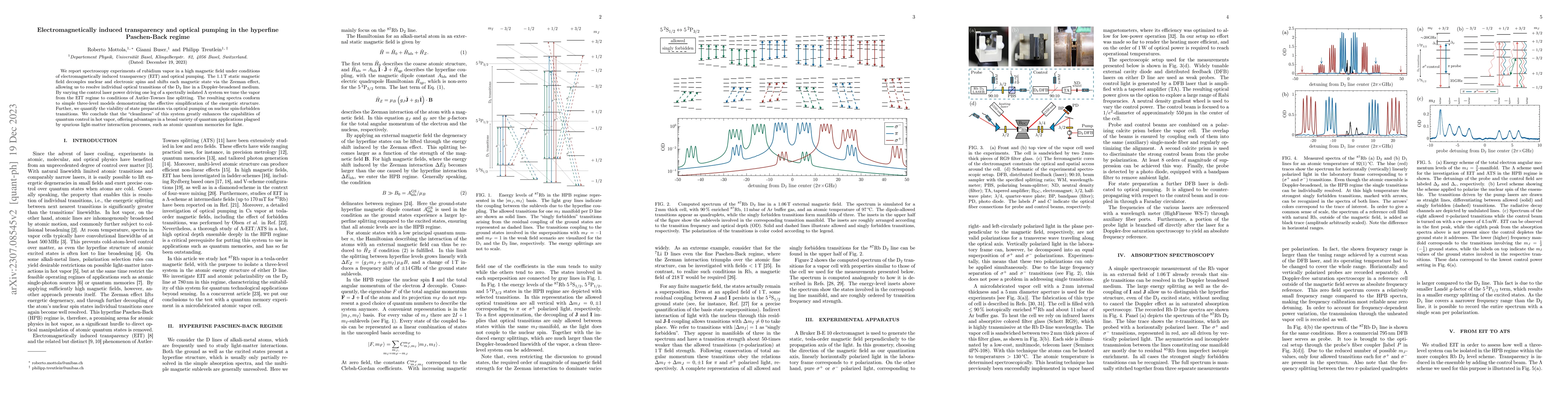 Thumbnail for Electromagnetically Induced Transparency and Optical Pumping in the
  Hyperfine Paschen-Back Regime