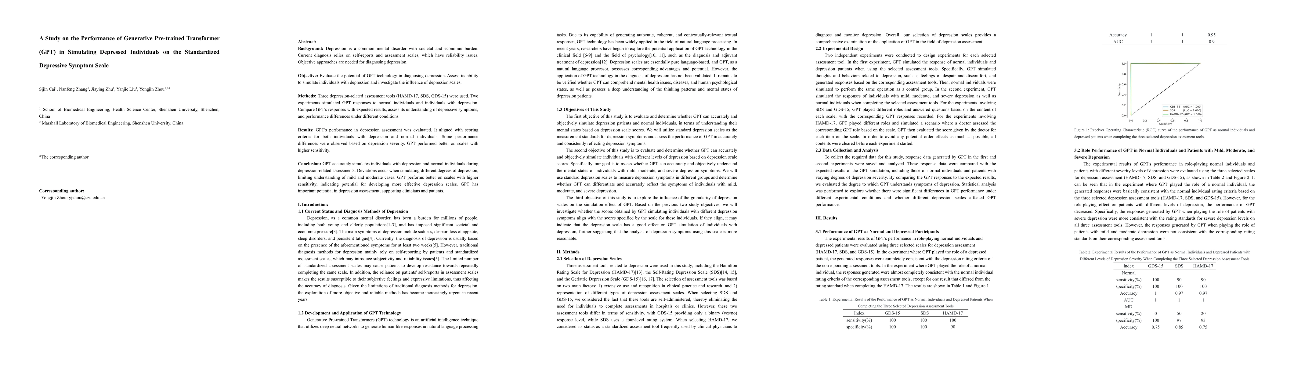 Thumbnail for A Study on the Performance of Generative Pre-trained Transformer (GPT)
  in Simulating Depressed Individuals on the Standardized Depressive Symptom
  Scale