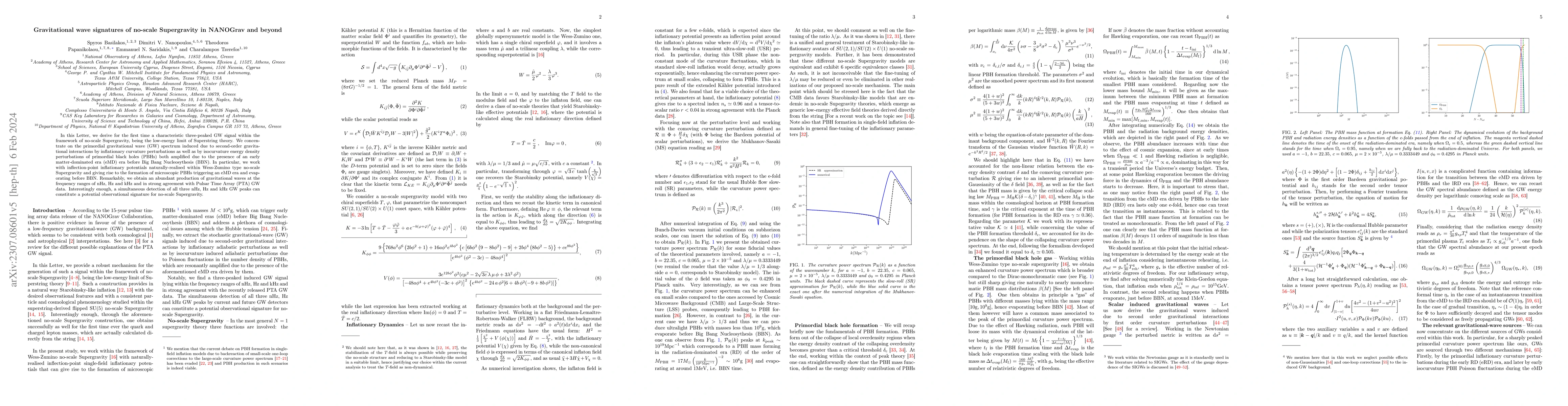 Thumbnail for Gravitational wave signatures of no-scale Supergravity in NANOGrav and
  beyond