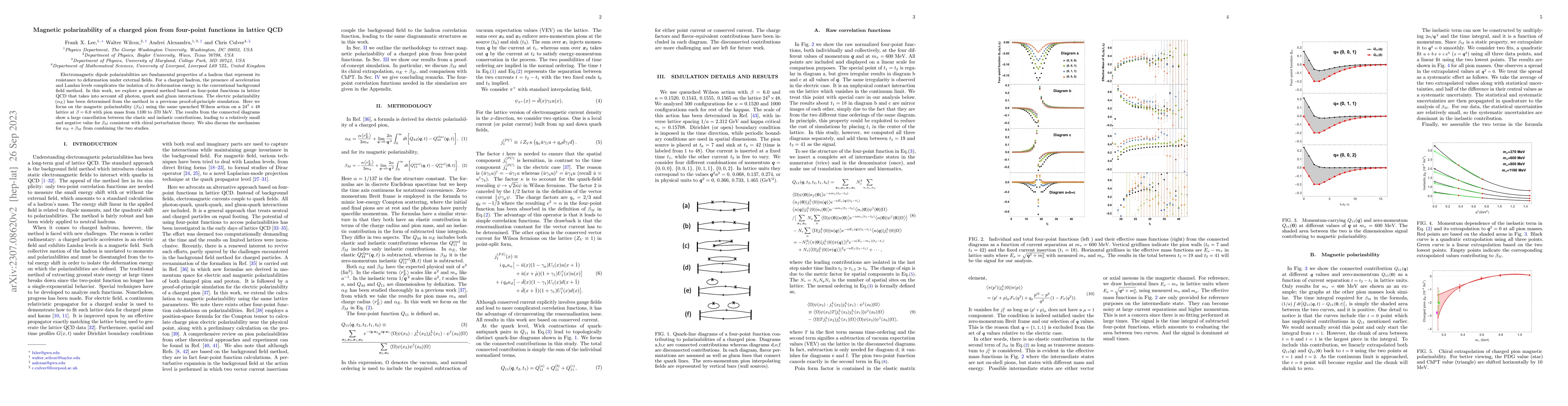 Thumbnail for Magnetic polarizability of a charged pion from four-point functions in
  lattice QCD