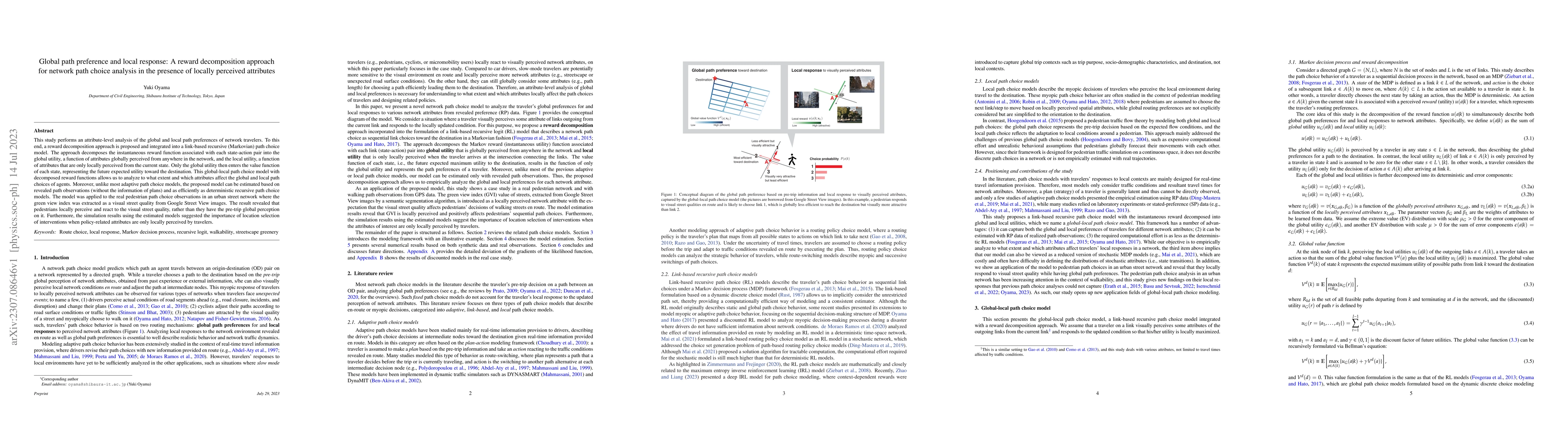 Thumbnail for Global path preference and local response: A reward decomposition
  approach for network path choice analysis in the presence of locally
  perceived attributes