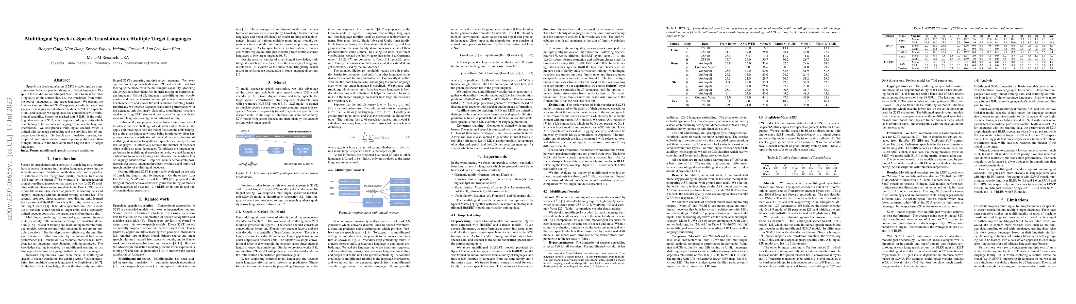 Thumbnail for Multilingual Speech-to-Speech Translation into Multiple Target Languages