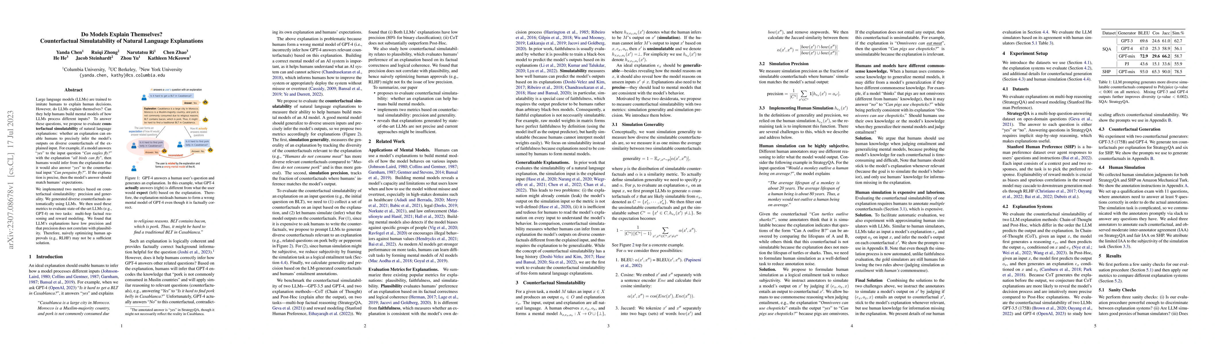 Thumbnail for Do Models Explain Themselves? Counterfactual Simulatability of Natural
  Language Explanations