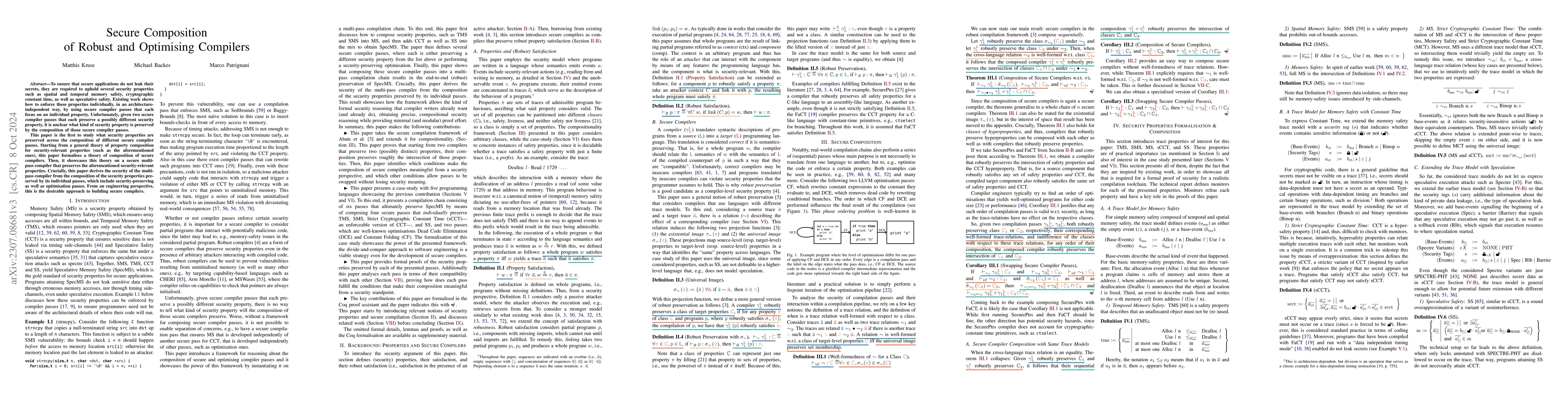 Thumbnail for Secure Composition of Robust and Optimising Compilers