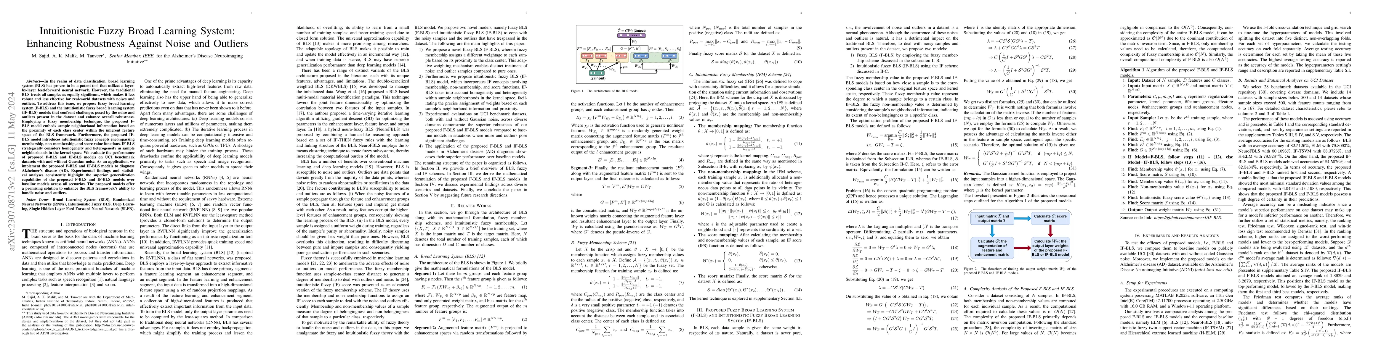 Thumbnail for Intuitionistic Fuzzy Broad Learning System: Enhancing Robustness Against
  Noise and Outliers
