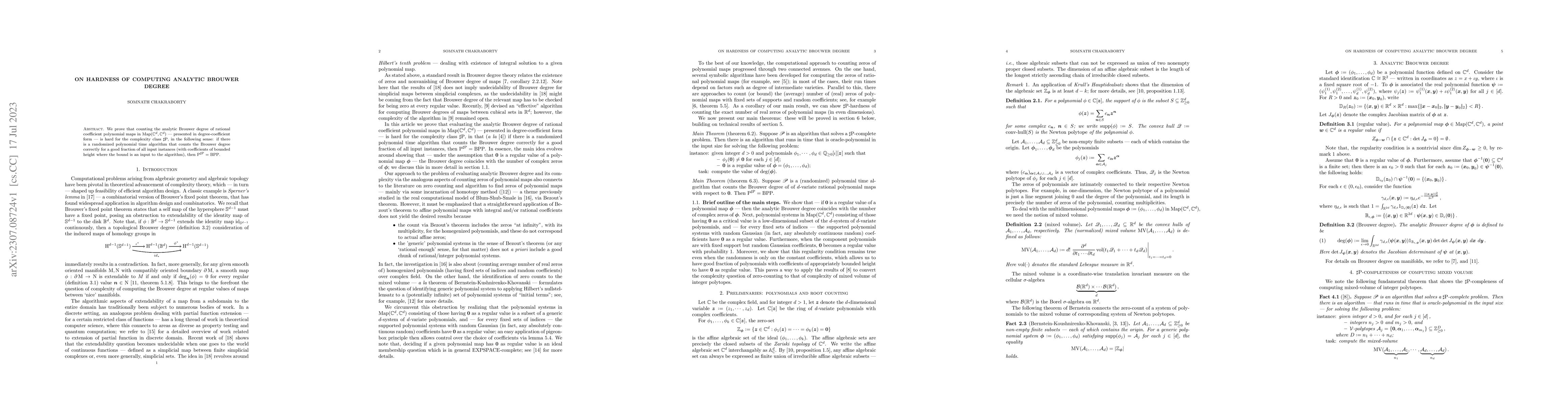 Thumbnail for On hardness of computing analytic Brouwer degree