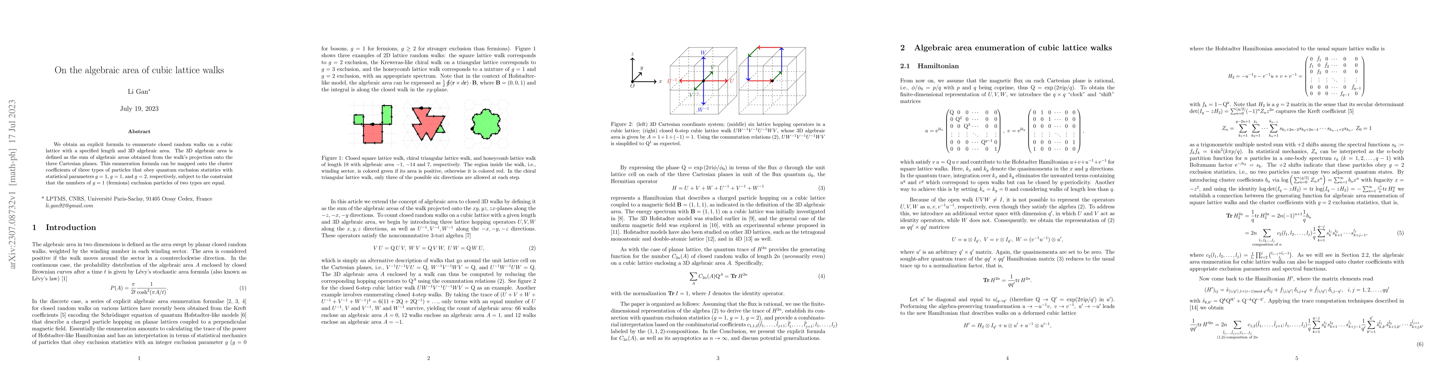 Thumbnail for On the algebraic area of cubic lattice walks