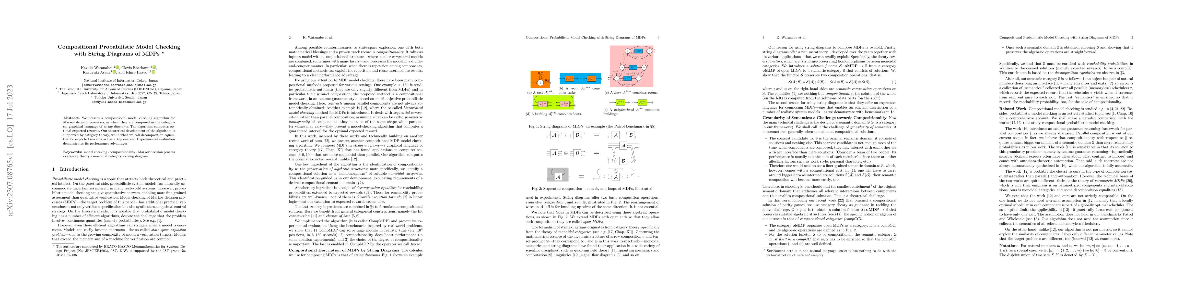 Thumbnail for Compositional Probabilistic Model Checking with String Diagrams of MDPs