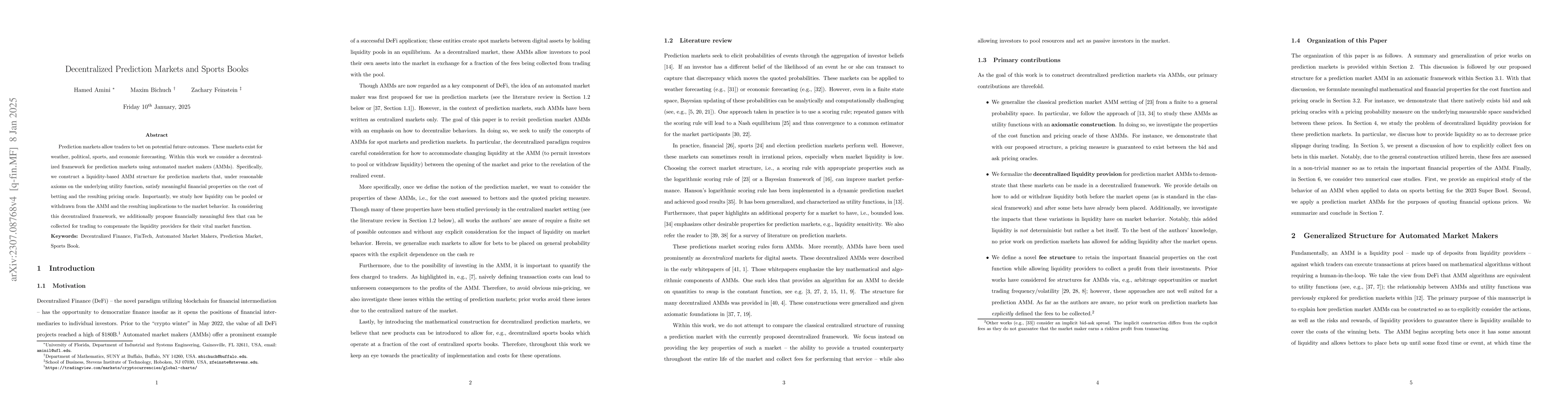 Thumbnail for Decentralized Prediction Markets and Sports Books