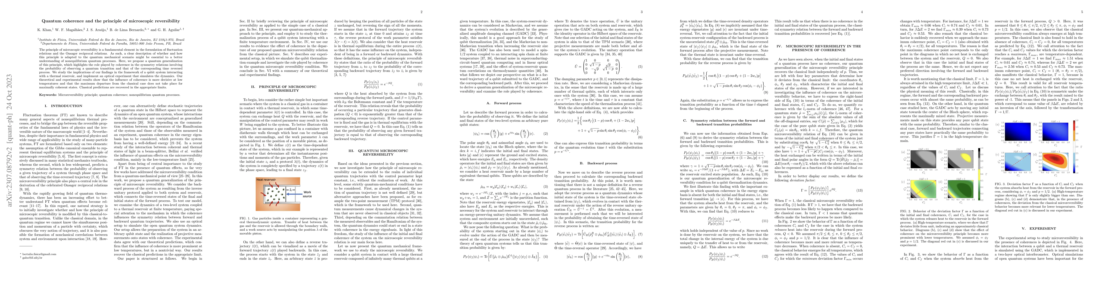 Thumbnail for Quantum coherence and the principle of microscopic reversibility