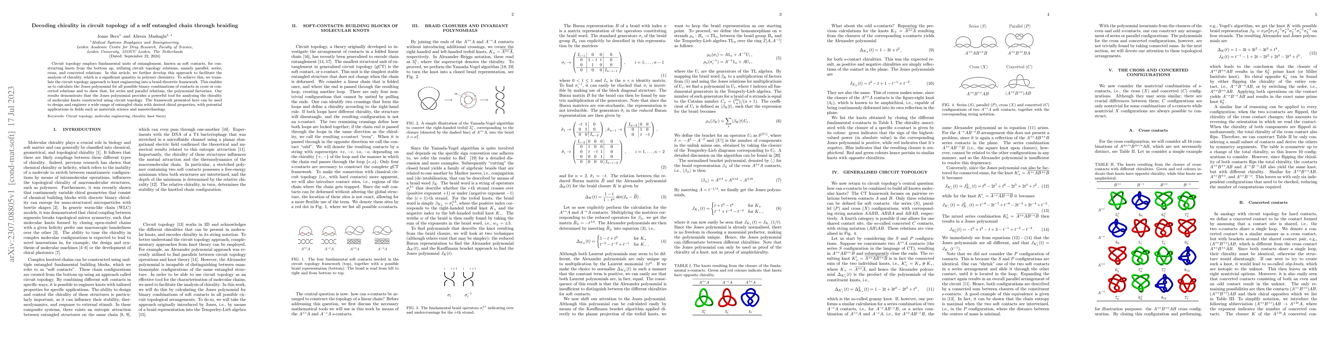 Thumbnail for Decoding chirality in circuit topology of a self entangled chain through
  braiding