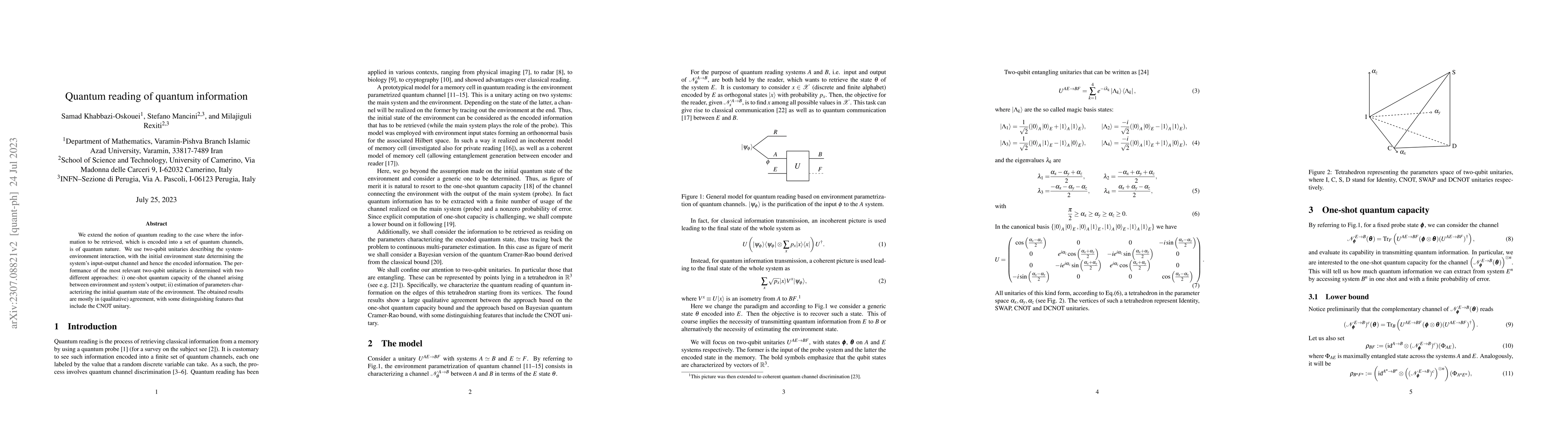 Thumbnail for Quantum reading of quantum information