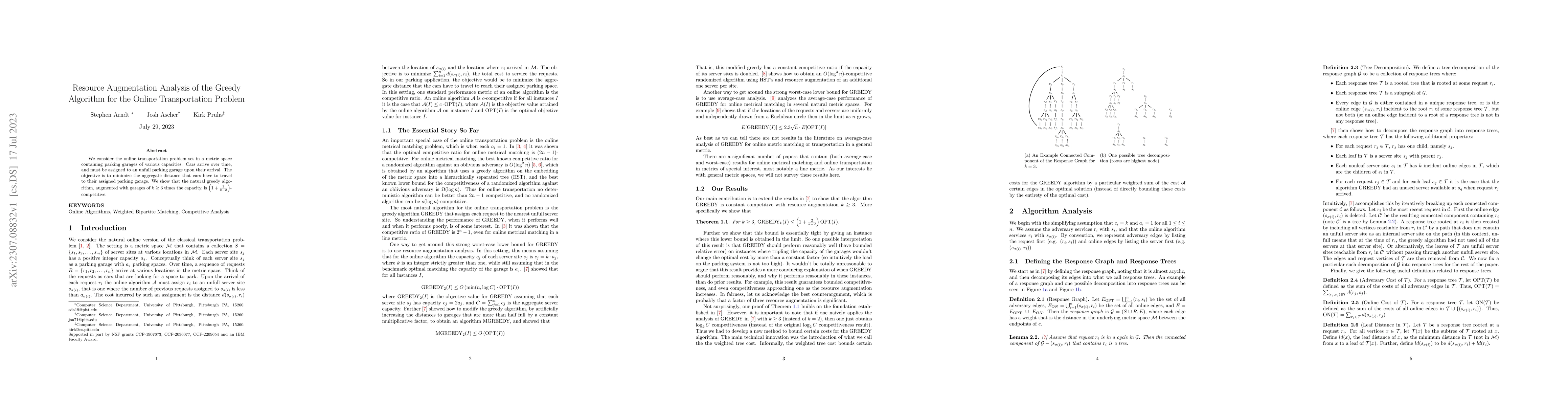 Thumbnail for Resource Augmentation Analysis of the Greedy Algorithm for the Online
  Transportation Problem