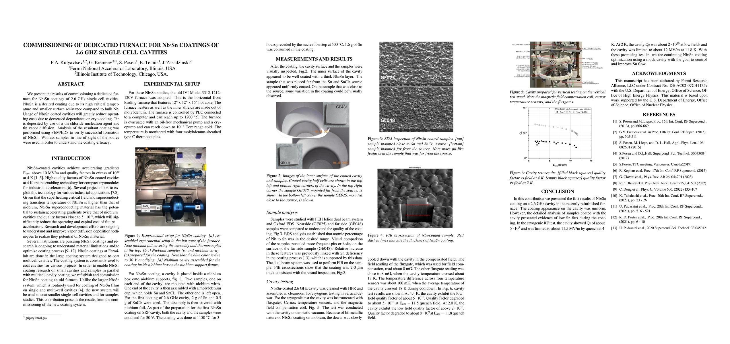 Thumbnail for Commissioning of Dedicated Furnace for Nb3Sn Coatings of 2.6 GHz Single
  Cell Cavities
