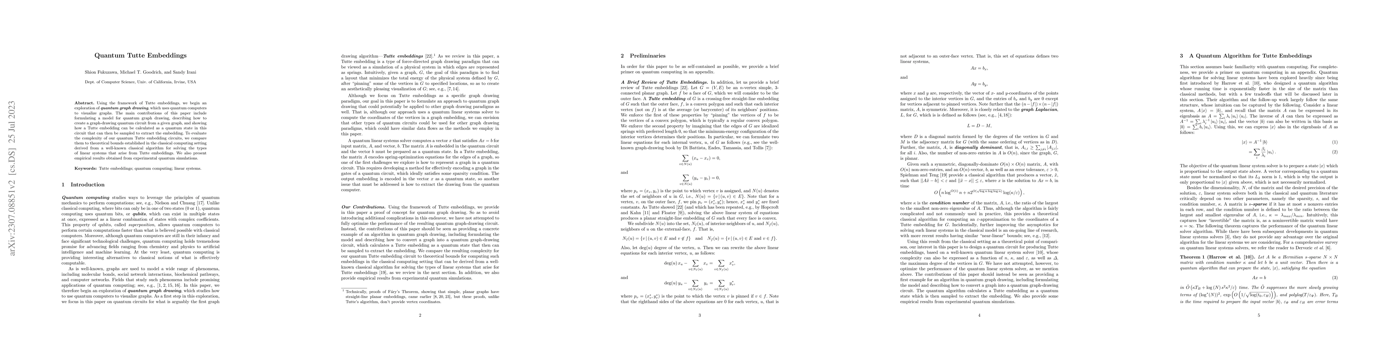 Thumbnail for Quantum Tutte Embeddings