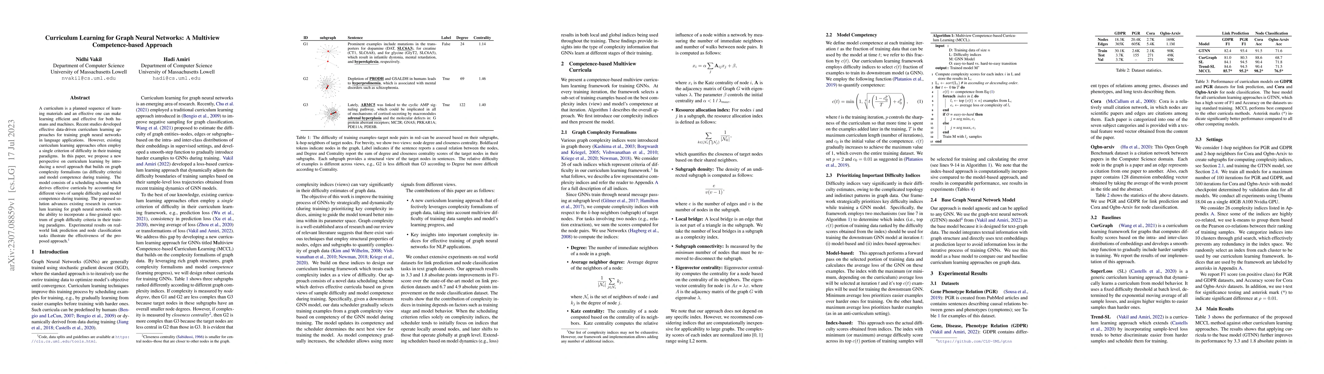 Thumbnail for Curriculum Learning for Graph Neural Networks: A Multiview
  Competence-based Approach