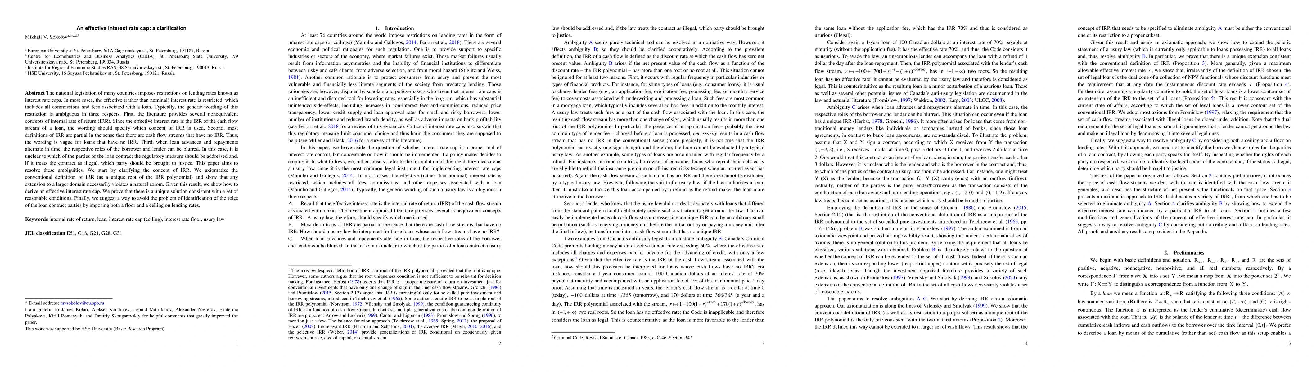 Thumbnail for An effective interest rate cap: a clarification
