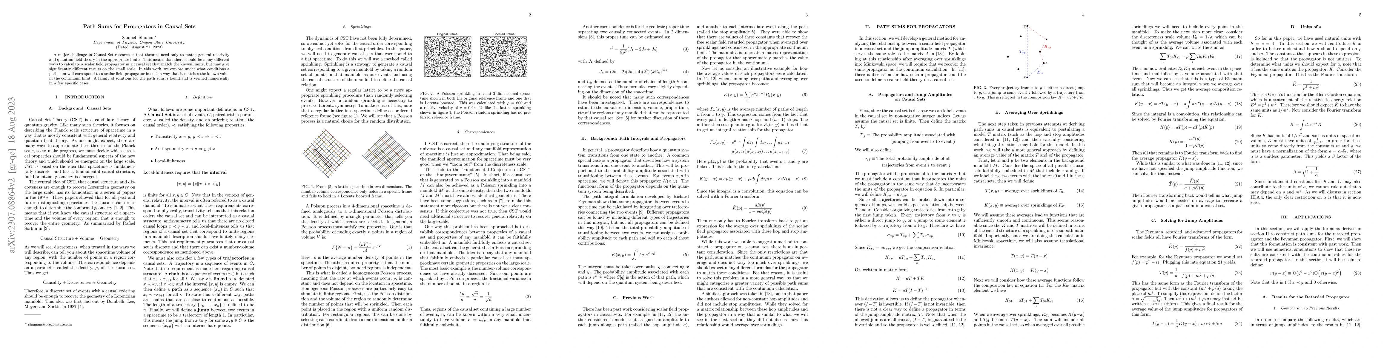 Thumbnail for Path Sums for Propagators in Causal Sets