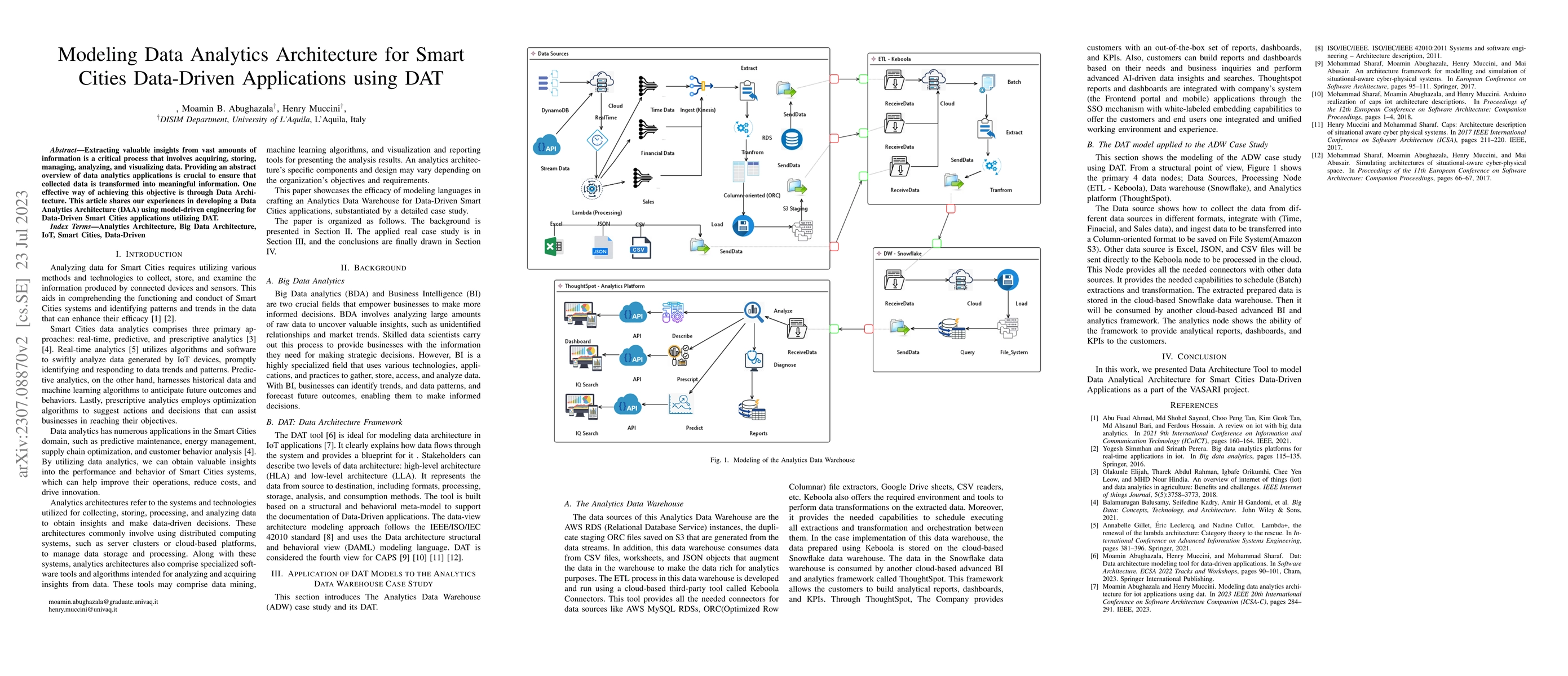 Thumbnail for Modeling Data Analytics Architecture for Smart Cities Data-Driven
  Applications using DAT