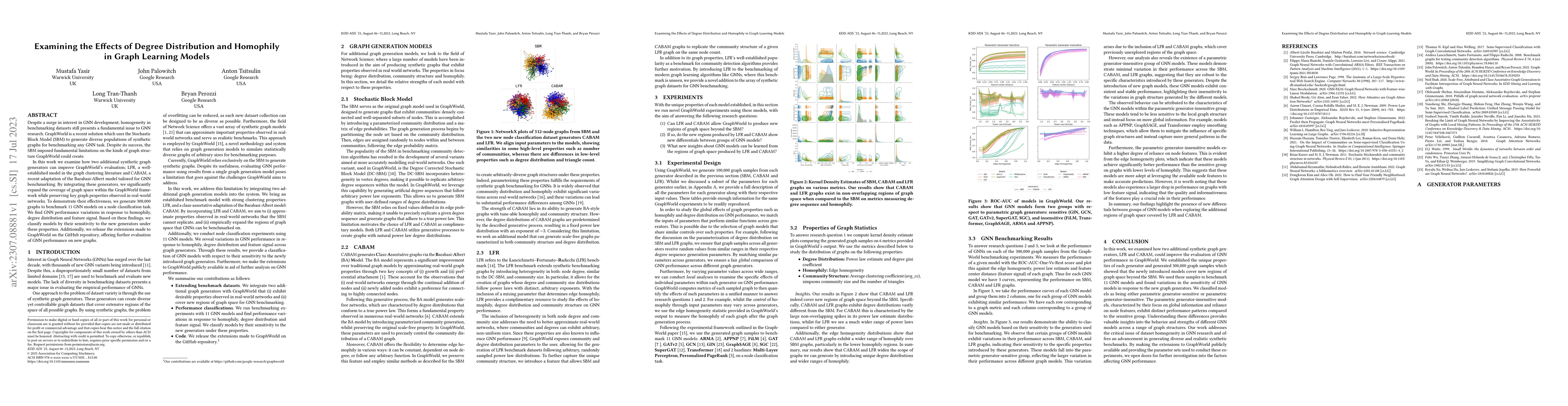 Thumbnail for Examining the Effects of Degree Distribution and Homophily in Graph
  Learning Models