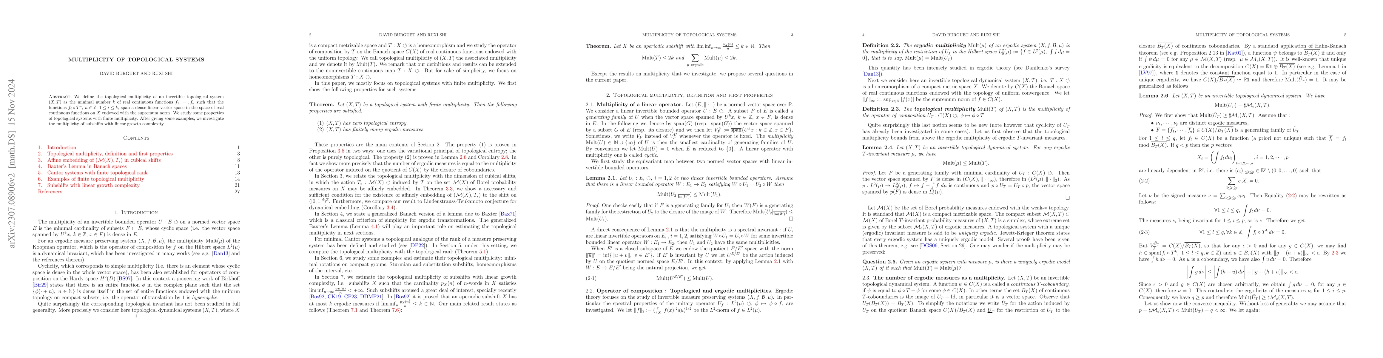 Thumbnail for Multiplicity of topological systems