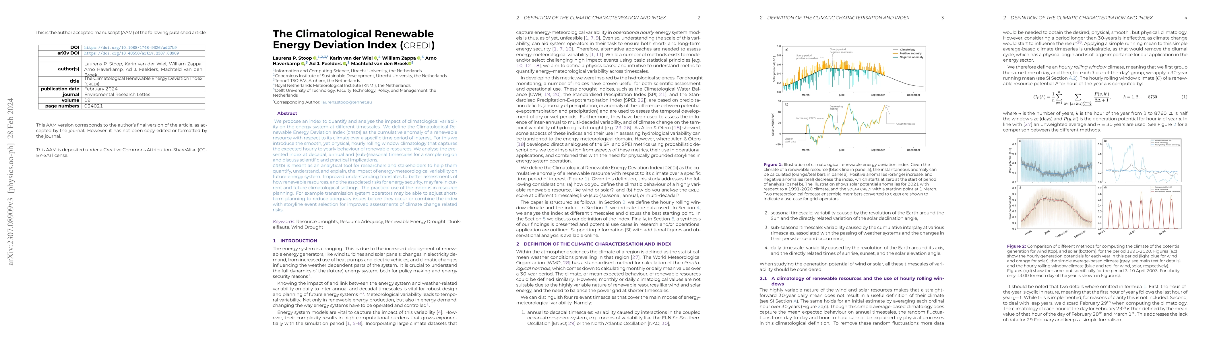 Thumbnail for The Climatological Renewable Energy Deviation Index (CREDI)