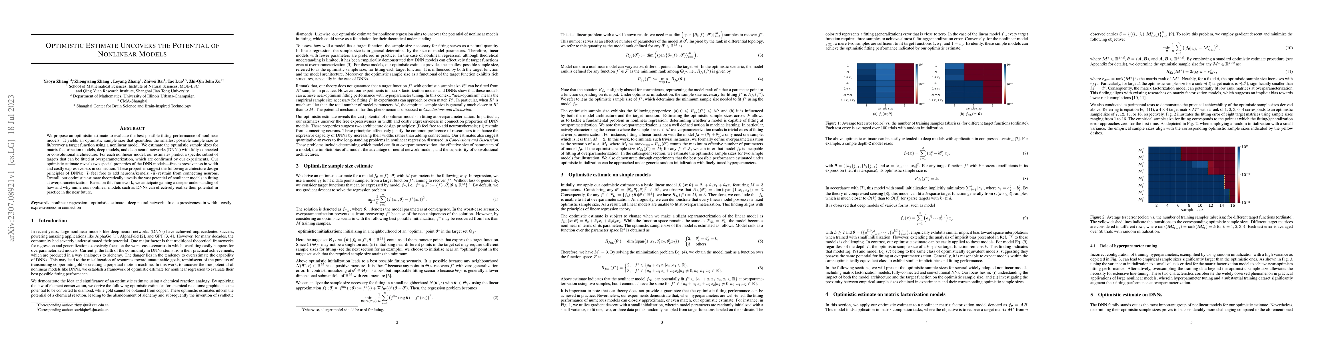 Thumbnail for Optimistic Estimate Uncovers the Potential of Nonlinear Models