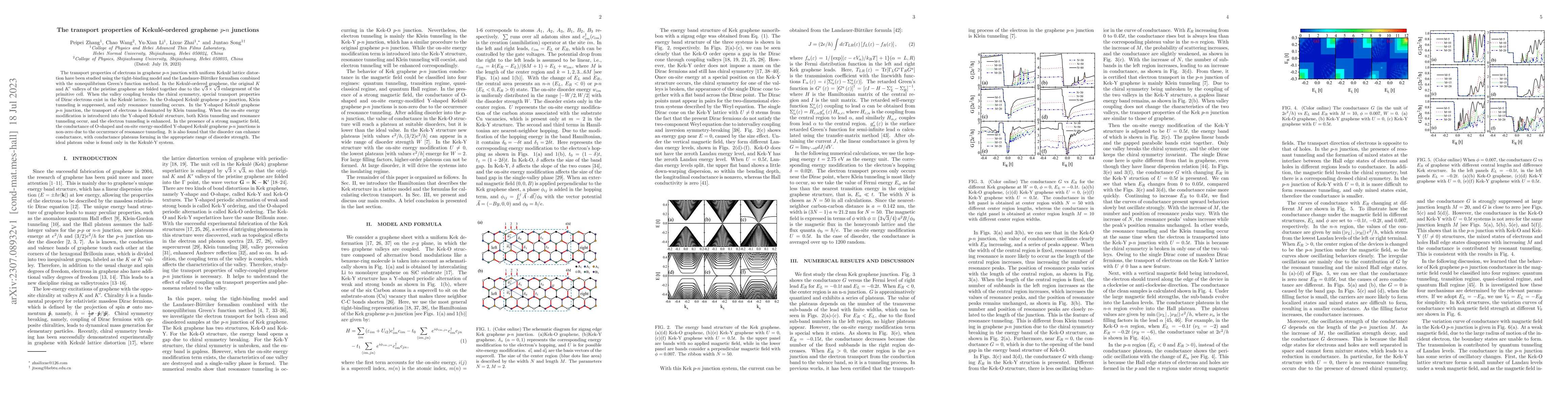 Thumbnail for The transport properties of Kekul\'e-ordered graphene $p$-$n$ junctions