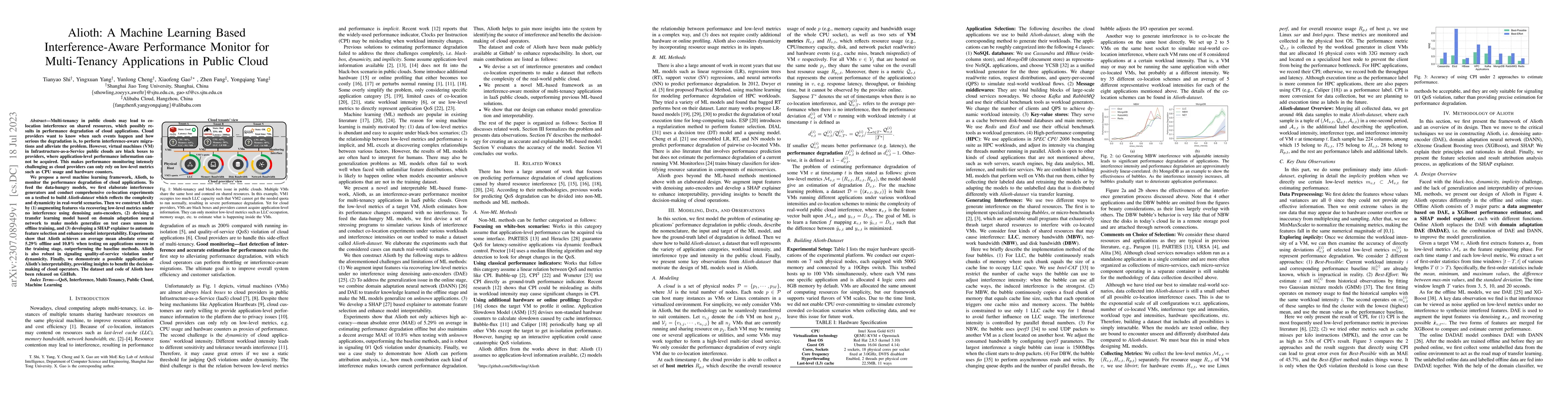 Thumbnail for Alioth: A Machine Learning Based Interference-Aware Performance Monitor
  for Multi-Tenancy Applications in Public Cloud