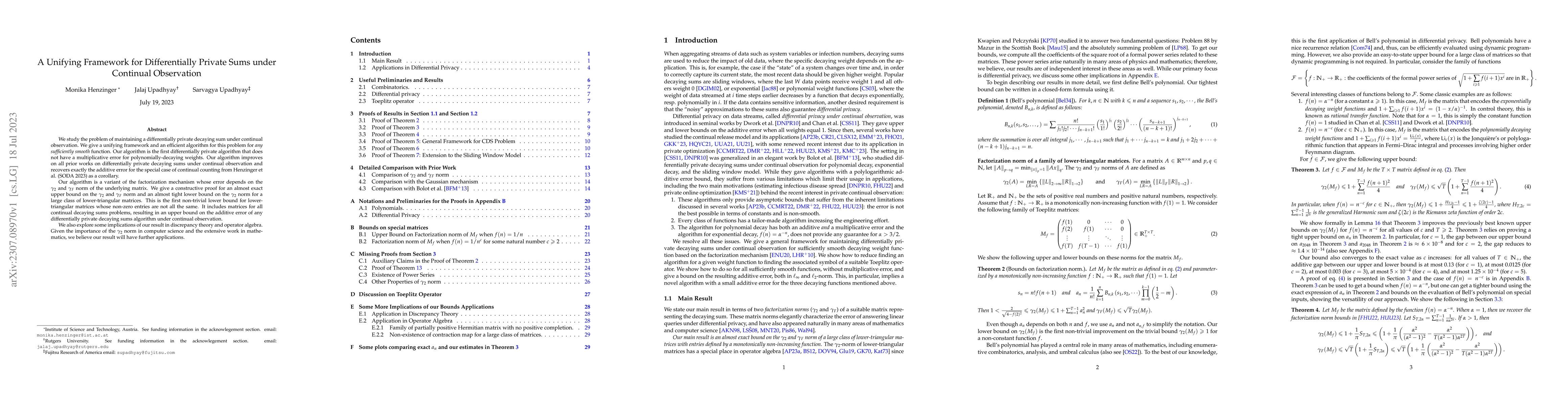 Thumbnail for A Unifying Framework for Differentially Private Sums under Continual
  Observation