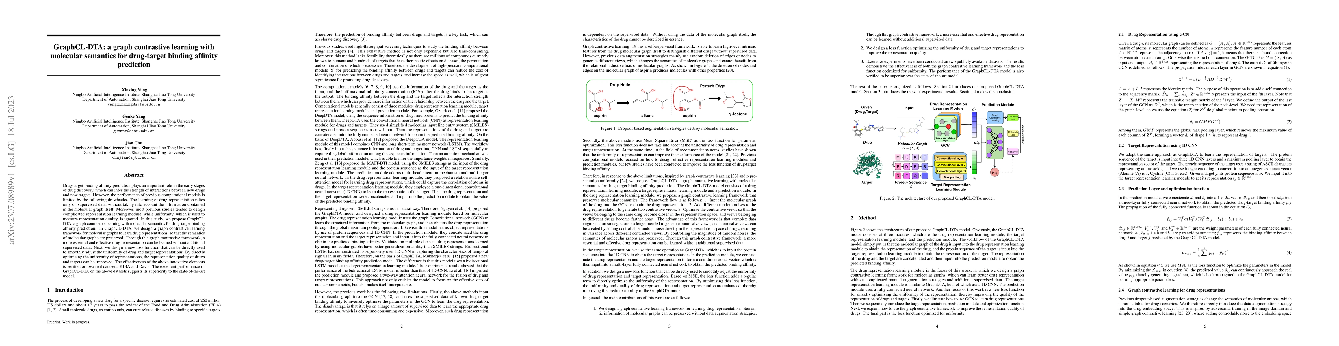 Thumbnail for GraphCL-DTA: a graph contrastive learning with molecular semantics for
  drug-target binding affinity prediction