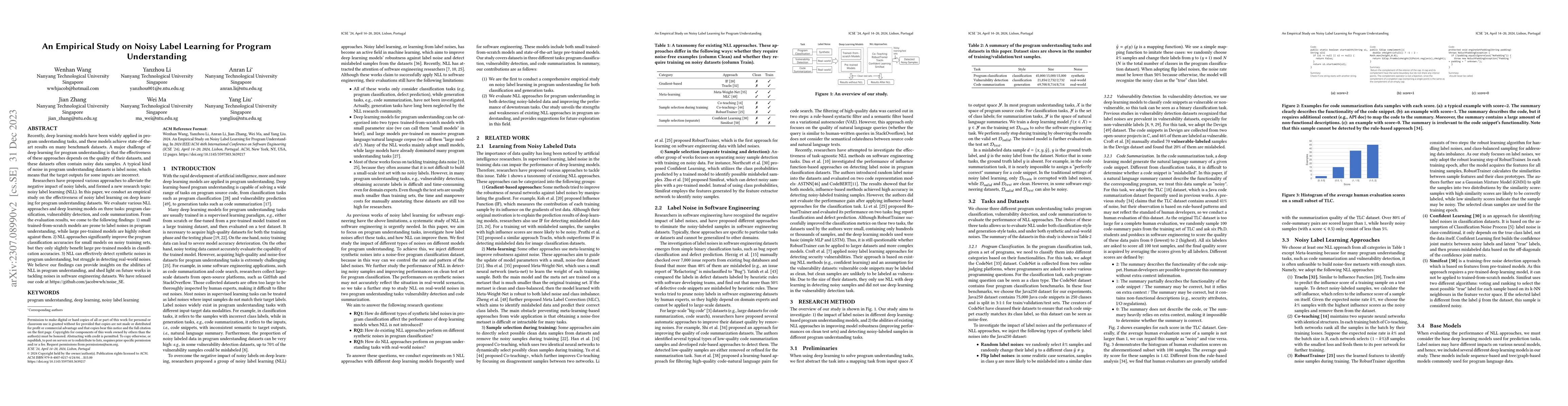 Thumbnail for An Empirical Study on Noisy Label Learning for Program Understanding