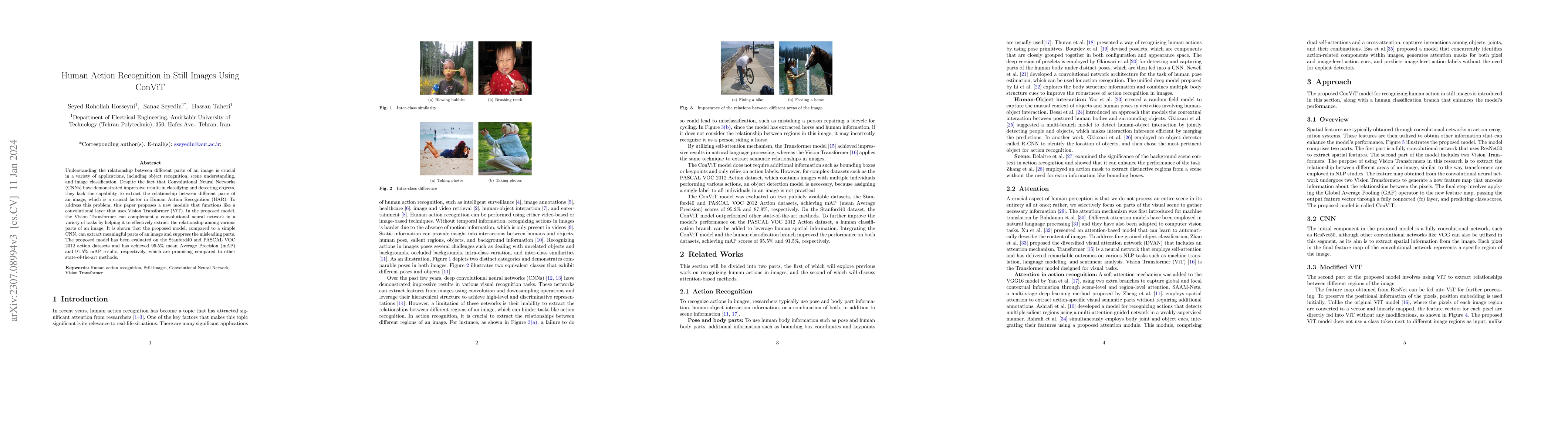 Thumbnail for Human Action Recognition in Still Images Using ConViT