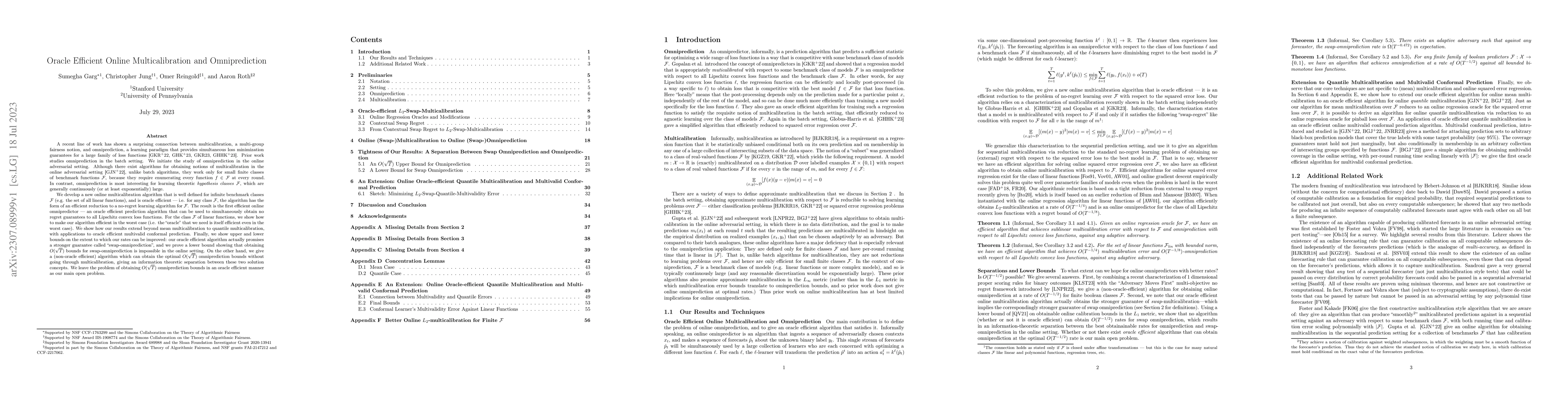 Thumbnail for Oracle Efficient Online Multicalibration and Omniprediction