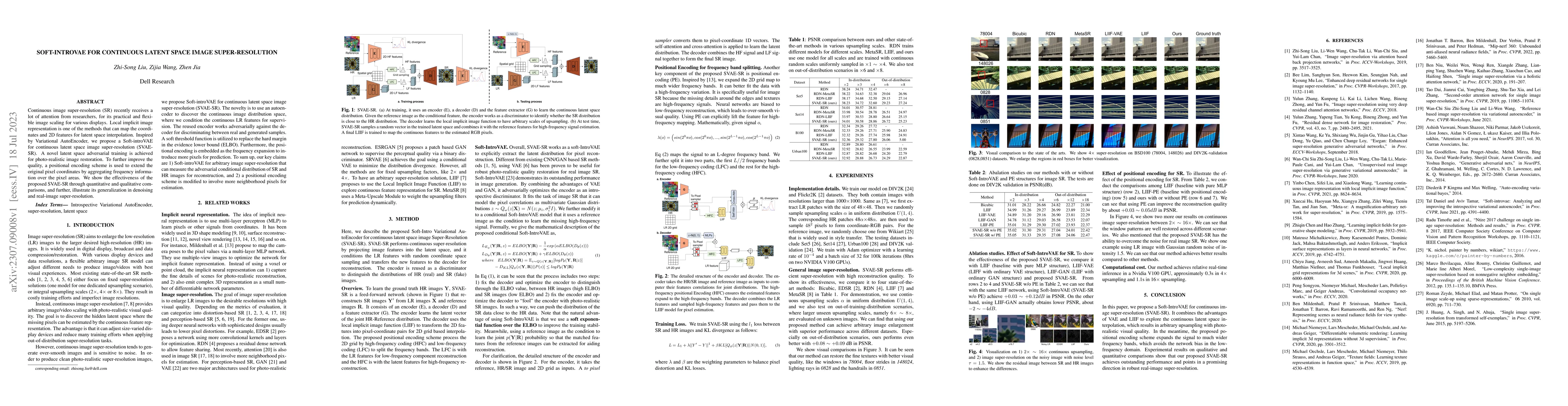 Thumbnail for Soft-IntroVAE for Continuous Latent space Image Super-Resolution