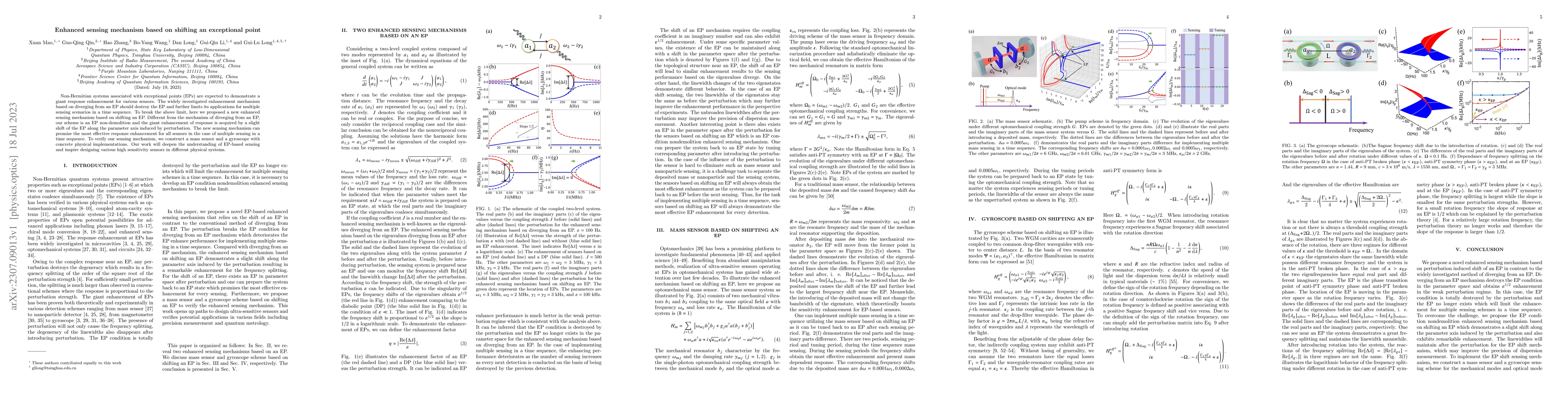 Thumbnail for Enhanced sensing mechanism based on shifting an exceptional point