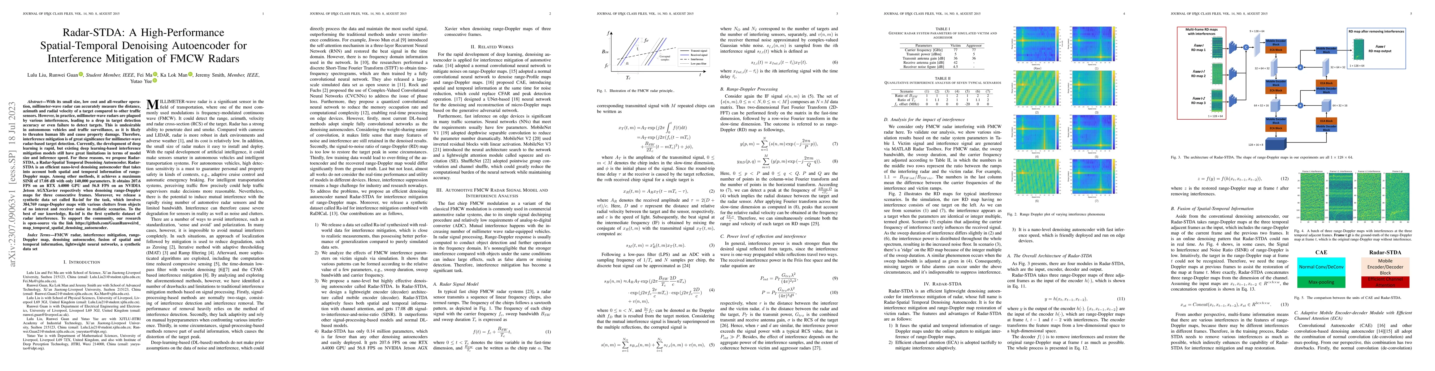 Thumbnail for Radar-STDA: A High-Performance Spatial-Temporal Denoising Autoencoder
  for Interference Mitigation of FMCW Radars