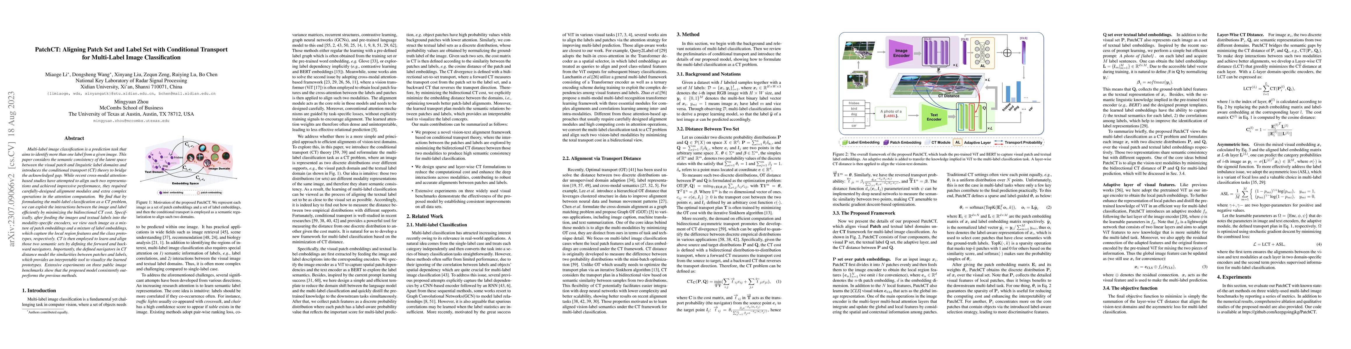Thumbnail for PatchCT: Aligning Patch Set and Label Set with Conditional Transport for
  Multi-Label Image Classification