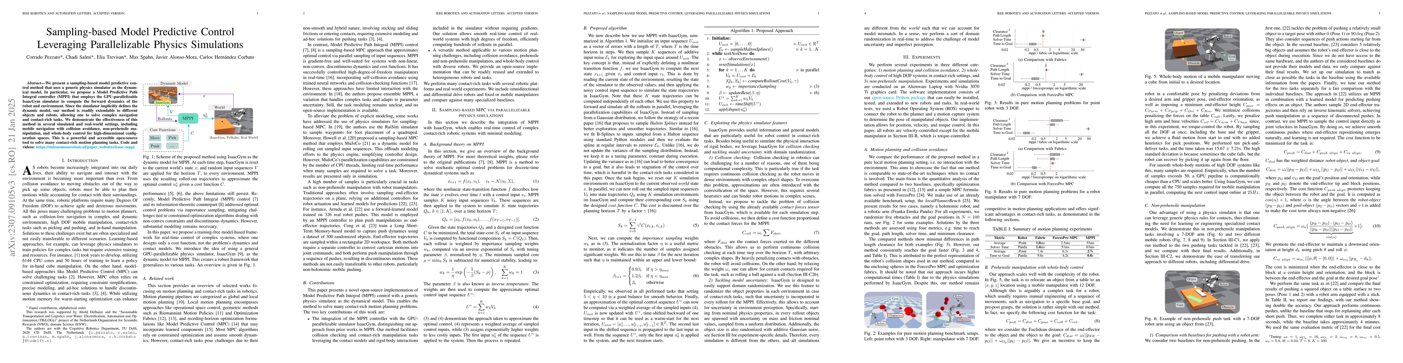 Thumbnail for Sampling-based Model Predictive Control Leveraging Parallelizable
  Physics Simulations