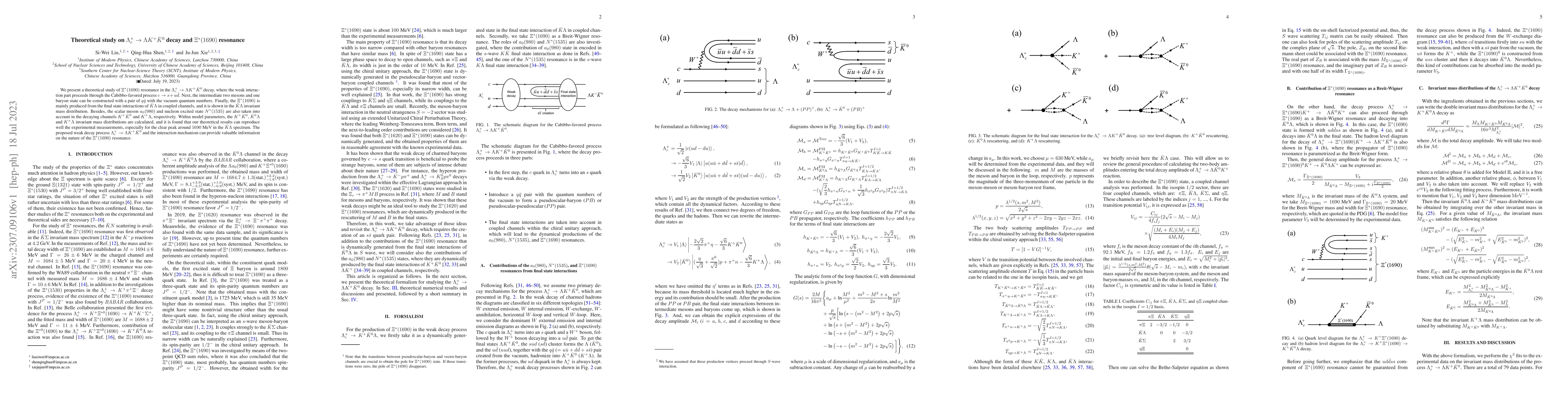 Thumbnail for Theoretical study on $\Lambda_c^+ \to \Lambda K^+\bar{K}^0$ decay and
  $\Xi^*(1690)$ resonance