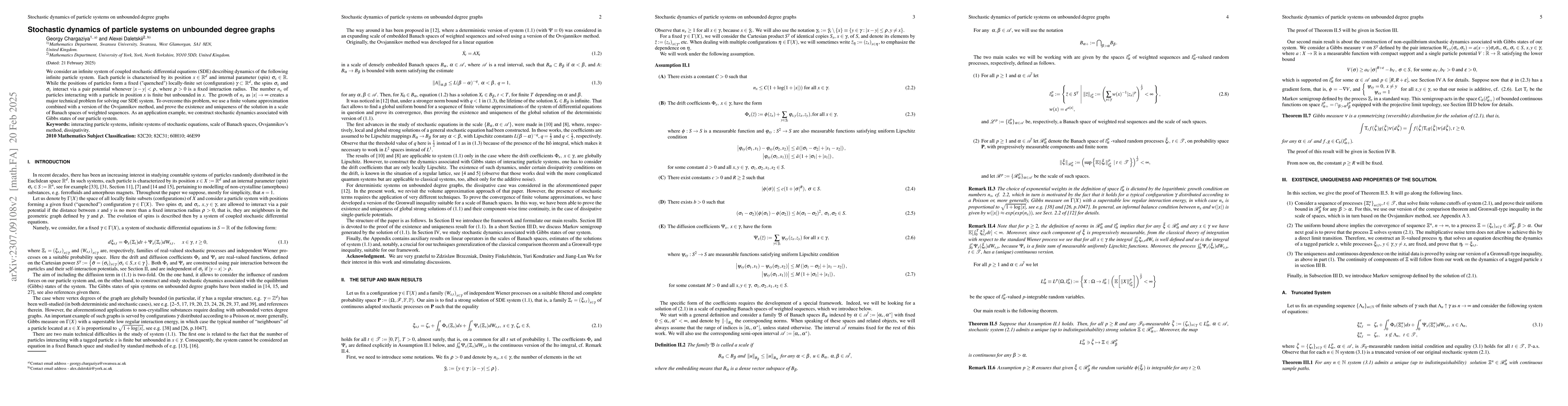 Thumbnail for Stochastic dynamics of particle systems on unbounded degree graphs