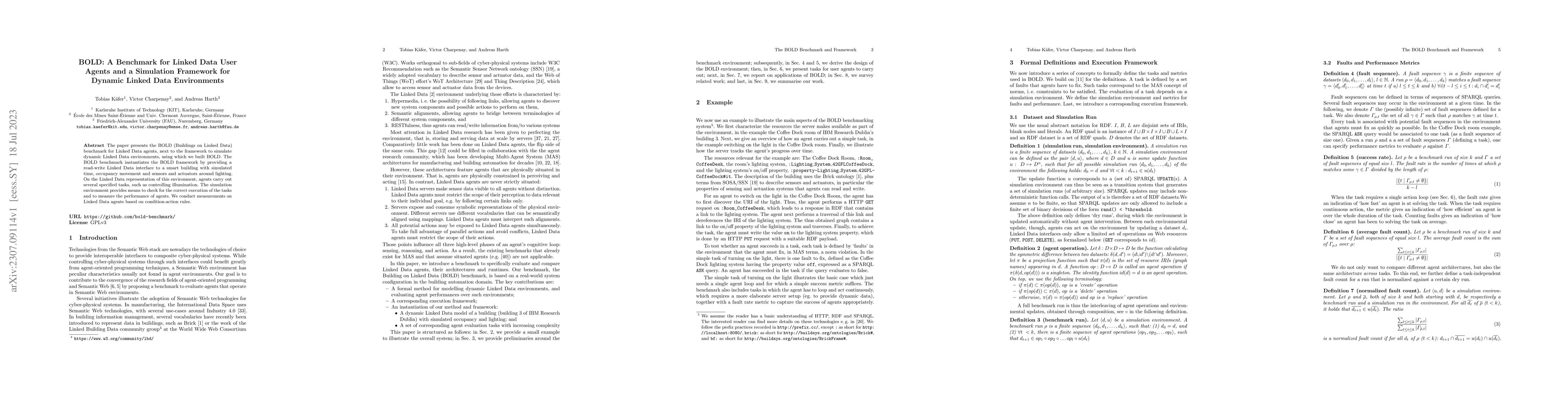 Thumbnail for BOLD: A Benchmark for Linked Data User Agents and a Simulation Framework
  for Dynamic Linked Data Environments