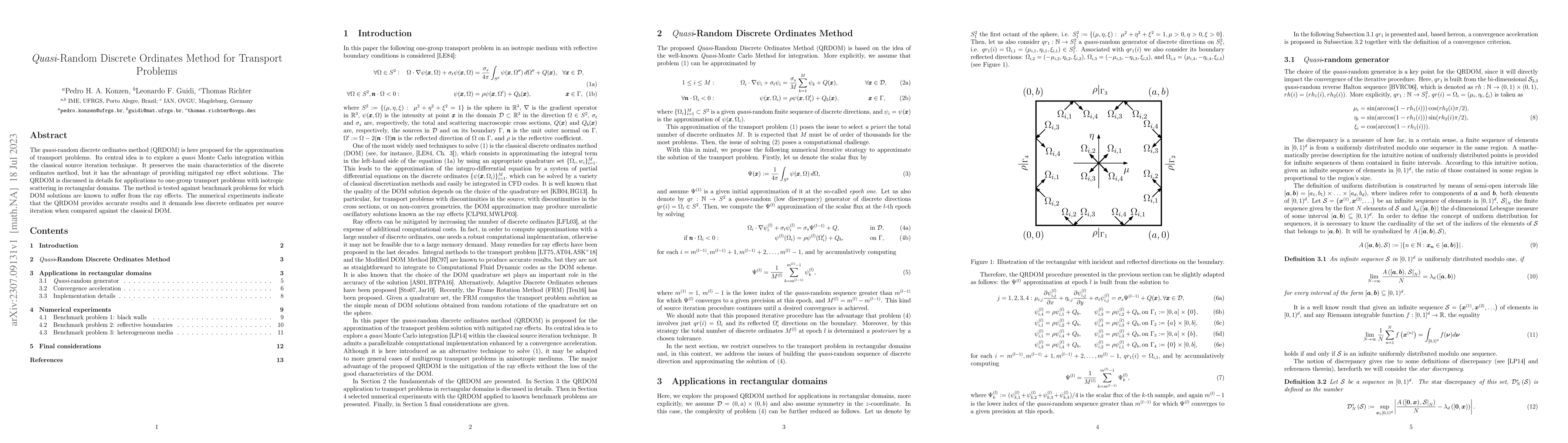 Thumbnail for Quasi-Random Discrete Ordinates Method for Transport Problems