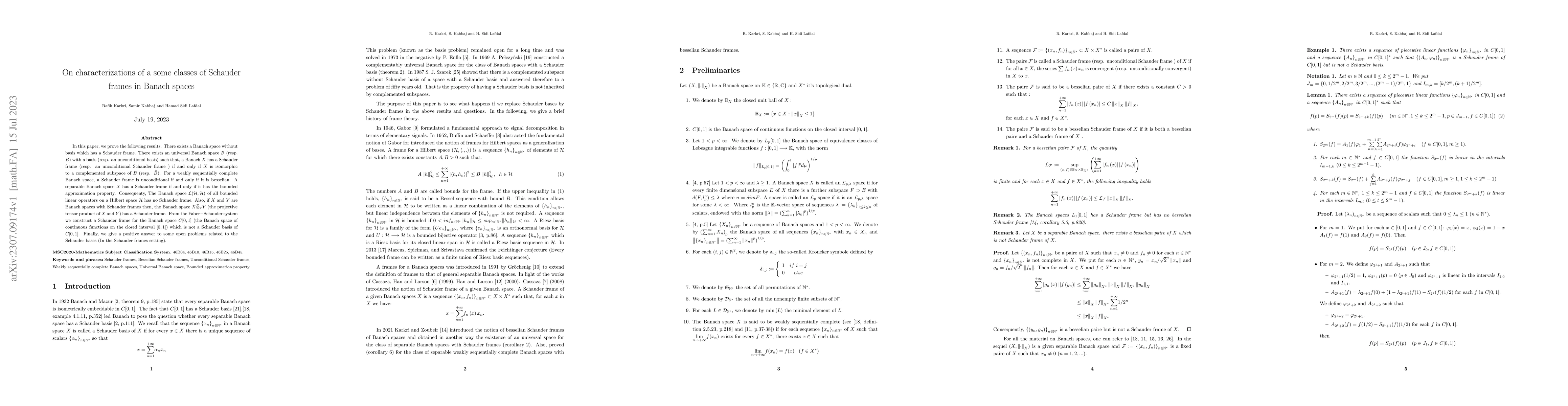 Thumbnail for On characterizations of a some classes of Schauder frames in Banach
  spaces