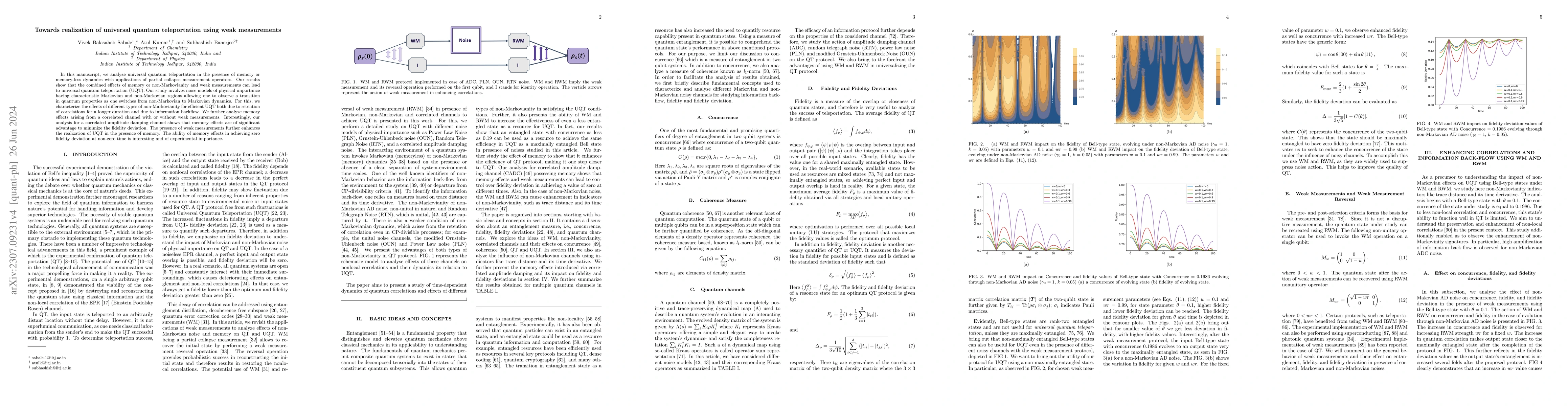 Thumbnail for Towards realization of universal quantum teleportation using weak
  measurements