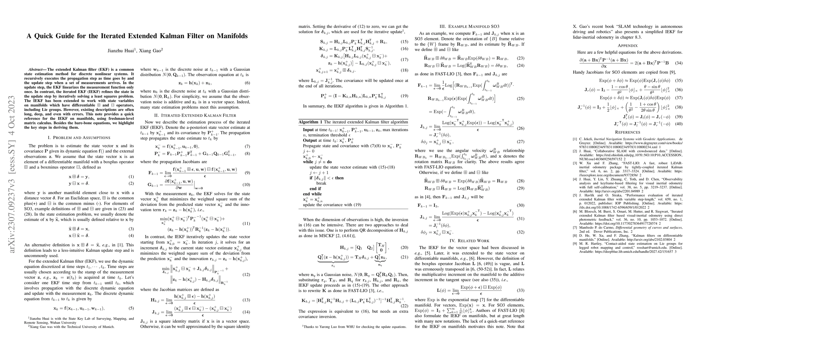 Thumbnail for A Quick Guide for the Iterated Extended Kalman Filter on Manifolds