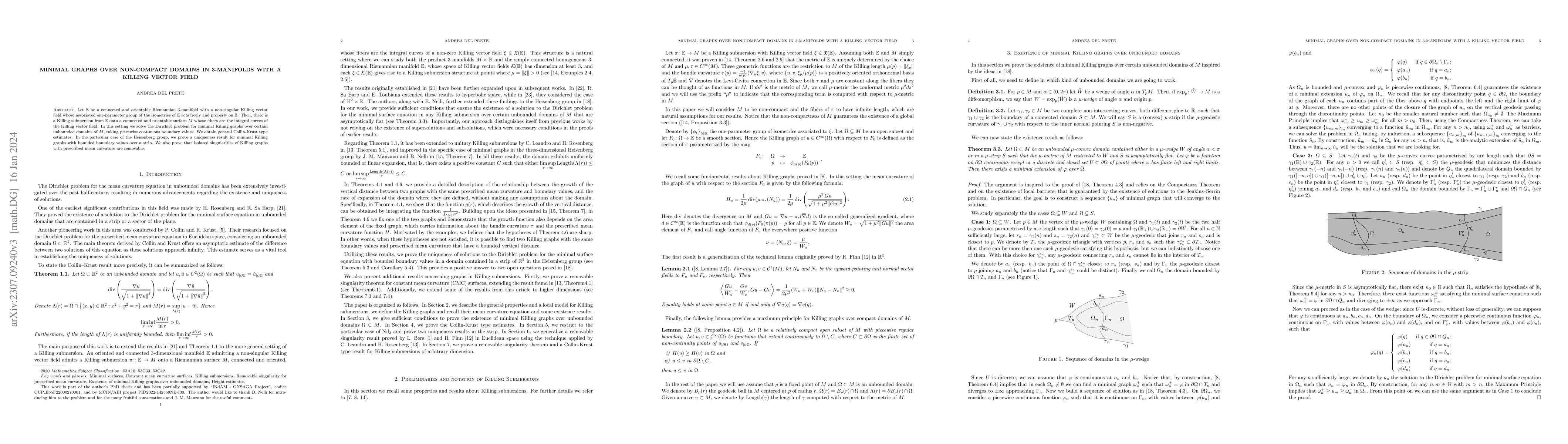 Thumbnail for Minimal graphs over non-compact domains in 3-manifolds fibered by a
  Killing vector field
