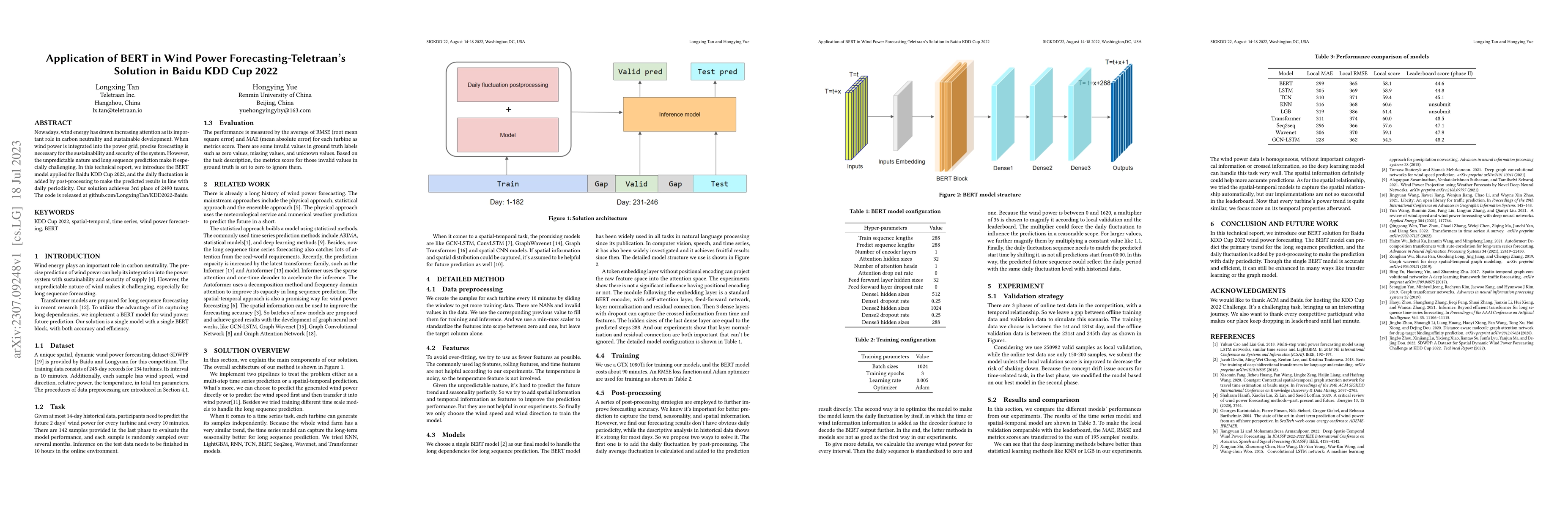 Thumbnail for Application of BERT in Wind Power Forecasting-Teletraan's Solution in
  Baidu KDD Cup 2022