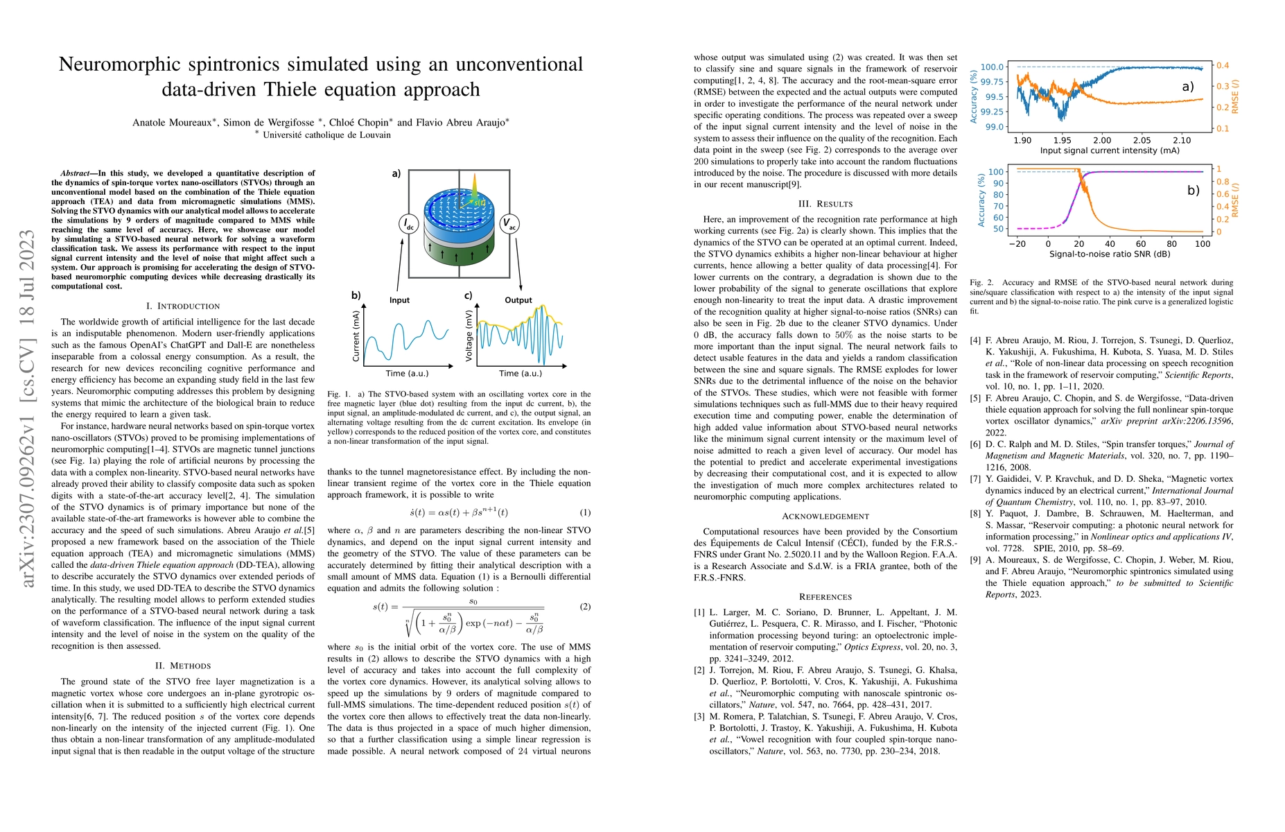 Thumbnail for Neuromorphic spintronics simulated using an unconventional data-driven
  Thiele equation approach