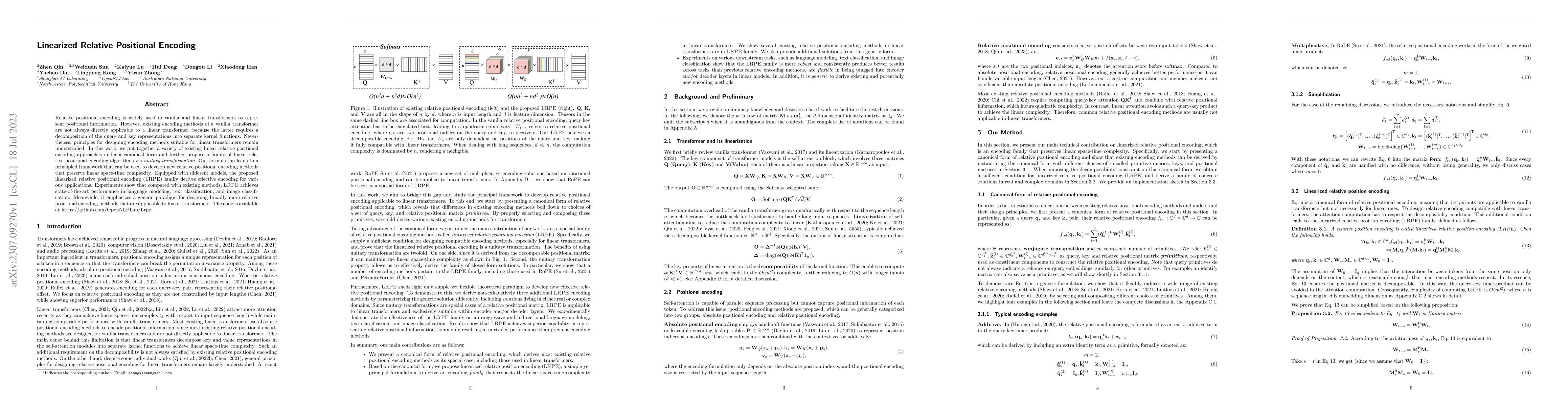 Thumbnail for Linearized Relative Positional Encoding